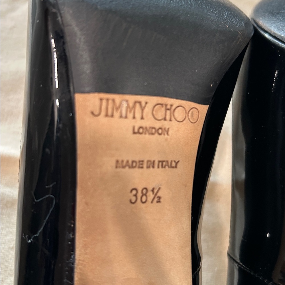 Jimmy Choo Abel Black Patent Stiletto Pump Size 38.5 - Picture 10 of 10